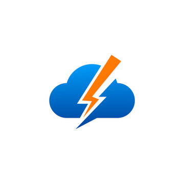 light bolt cloud thunder energy logo