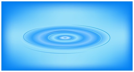 Water riplle vector illustration. Waves on water from falling dr