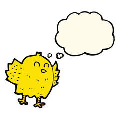 cartoon bird with thought bubble