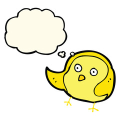 cartoon bird with thought bubble