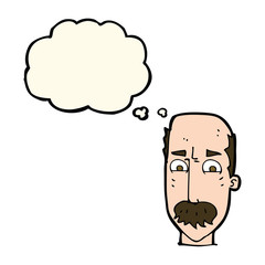cartoon annnoyed old man with thought bubble