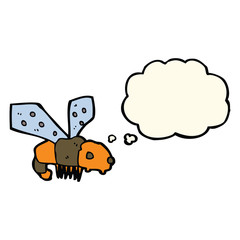 cartoon bee with thought bubble