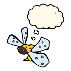 cartoon bee with thought bubble