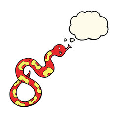 cartoon snake with thought bubble