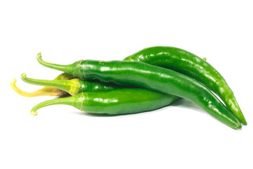 Green peppers isolated on white
