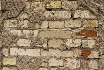 the texture is destroyed brick wall