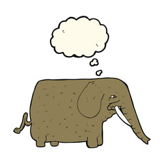 cartoon mammoth with thought bubble