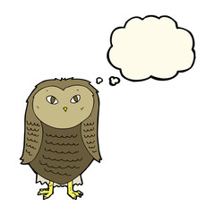 cartoon owl with thought bubble