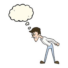 cartoon angry man with thought bubble