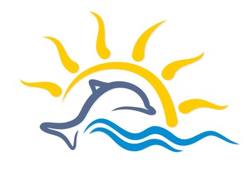 Obraz premium Logo with a dolphin.