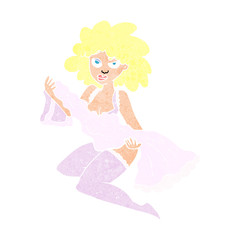 cartoon woman changing