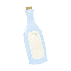 cartoon message in bottle