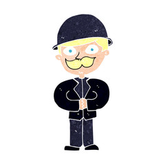 cartoon man in bowler hat