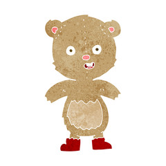 cartoon happy teddy bear in boots