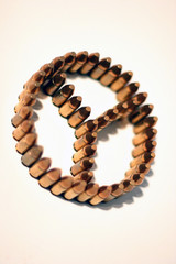 Peace sign made of bullets