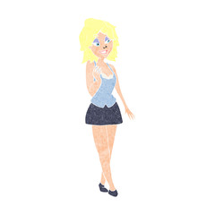 cartoon attractive office woman