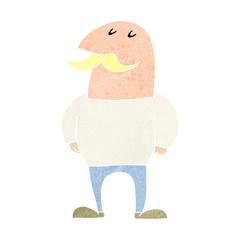 cartoon bald man with mustache