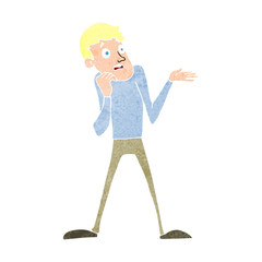 cartoon nervous man