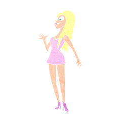 cartoon woman in pink dress