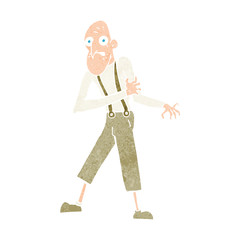 cartoon old man having heart attack