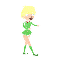 cartoon christmas elf woman