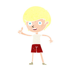 cartoon boy giving thumbs up symbol