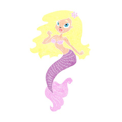 cartoon pretty mermaid