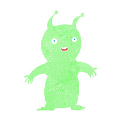 cartoon happy little alien