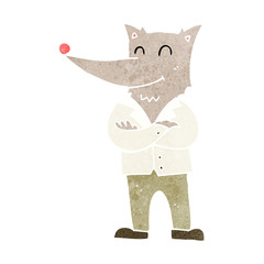 cartoon wolf in shirt