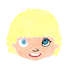 cartoon happy female face