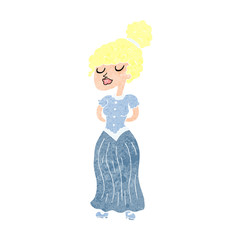 cartoon pretty victorian woman