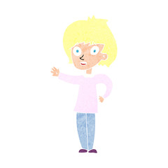 cartoon happy woman