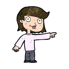 cartoon pointing person