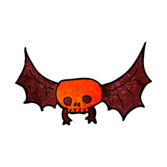 cartoon spooky skull bat