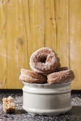 Typical spanish donuts, fried rosquillas with sugar