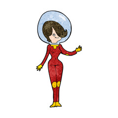 cartoon space woman