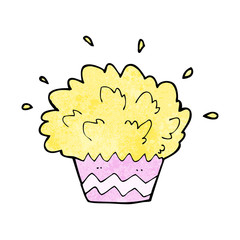 cartoon exploding cupcake