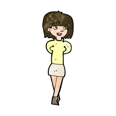 cartoon happy woman