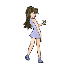 cartoon woman posing in dress