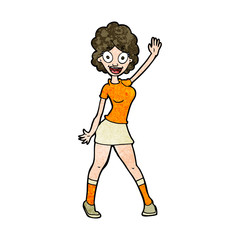 cartoon woman dancing