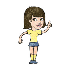 cartoon pretty girl with idea