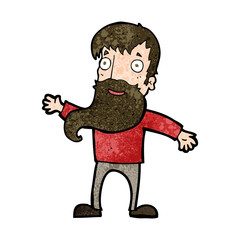 cartoon man with beard waving