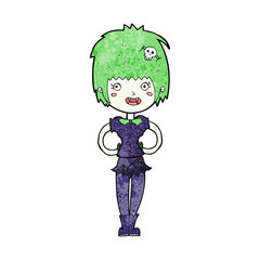 cartoon happy vampire girl