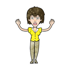 cartoon woman stressing out