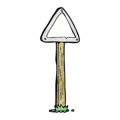 cartoon road sign
