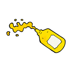 cartoon squirting mustard bottle