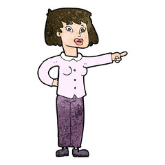 cartoon woman pointing