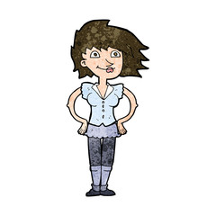 cartoon woman with hands on hips