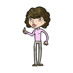 cartoon woman giving thumbs up symbol