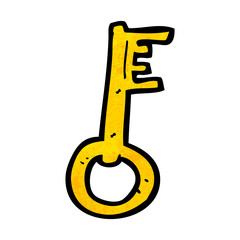 cartoon old key